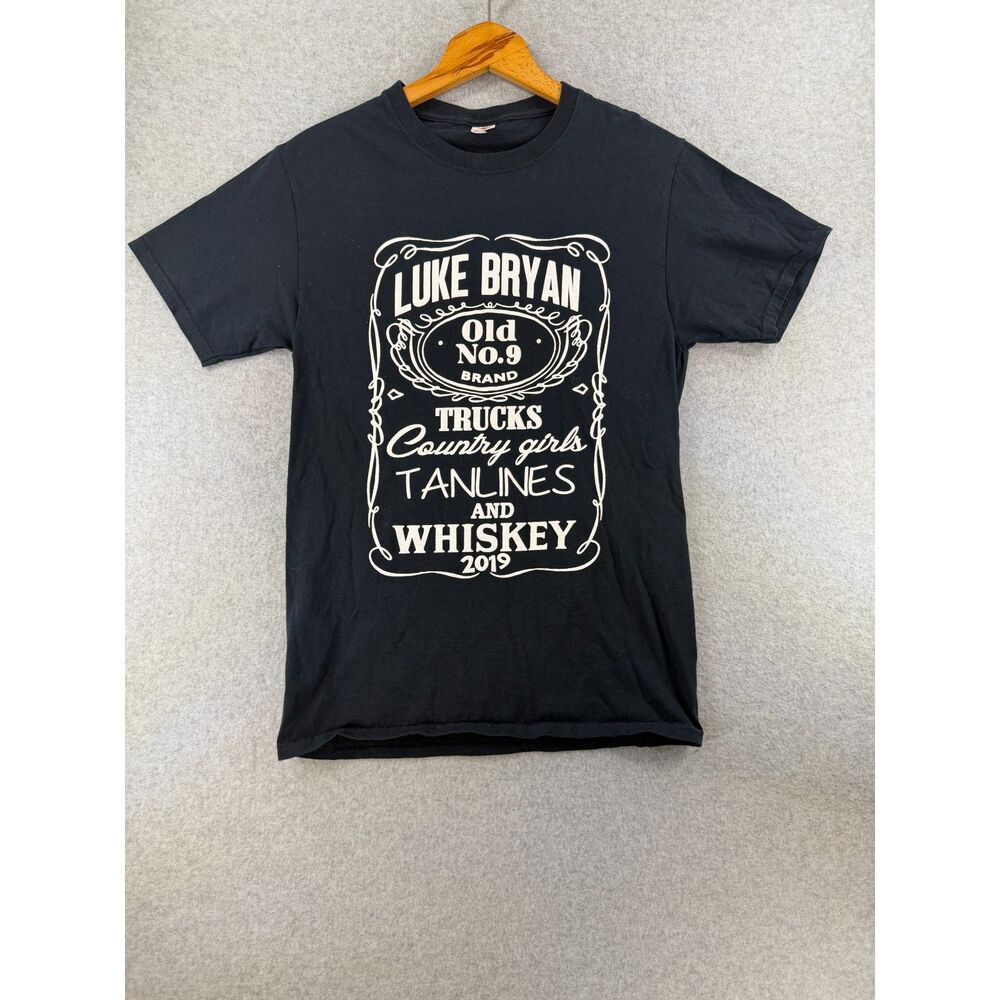 Luke Bryan 2019 Tour Women’s S Black Old No. 9 Whiskey Concert T-Shirt 3790